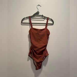 Cupshe Sandy Shirred Strappy Cutout One Piece Swimsuit